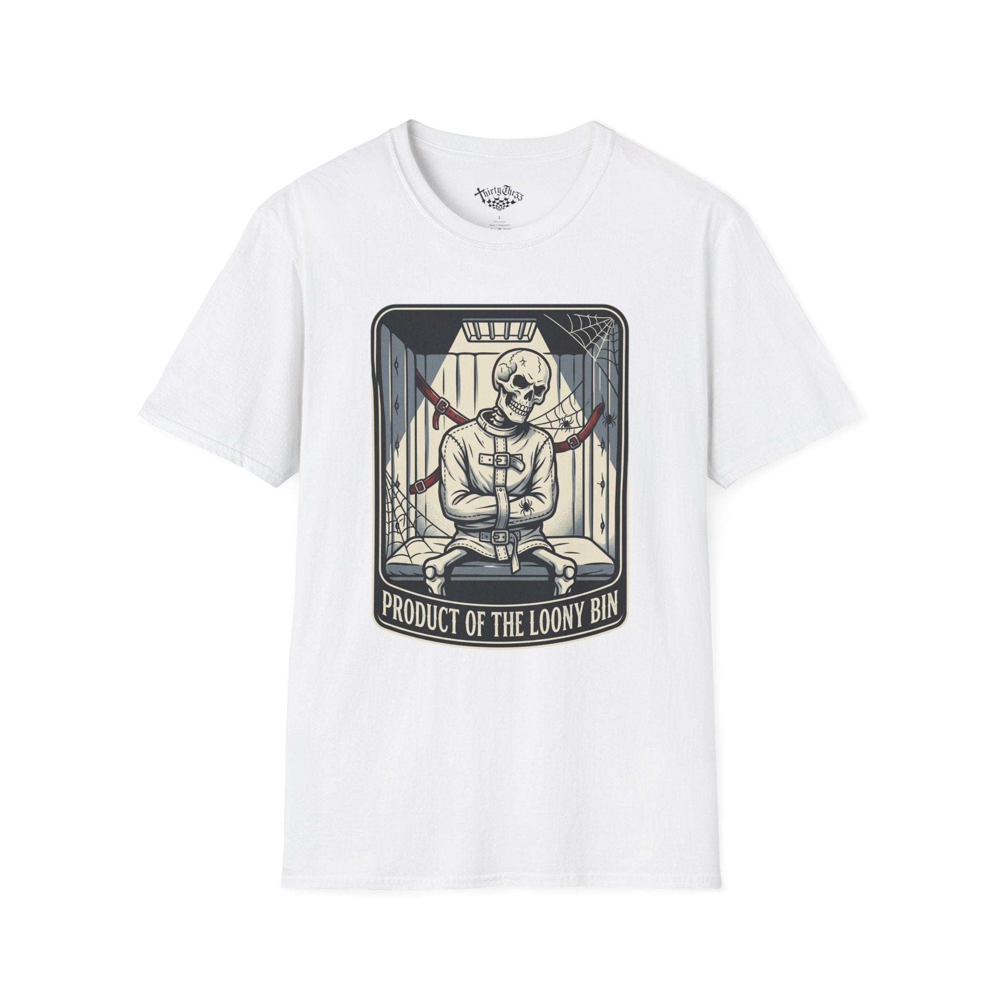 "Product of the Loony Bin" Calavera T-shirt - ThirtyThr33