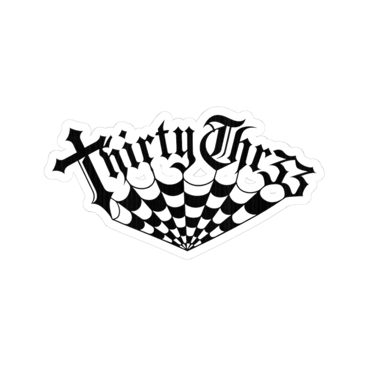 Kiss-Cut Sticker — "ThirtyThr33" Checkerboard Logo