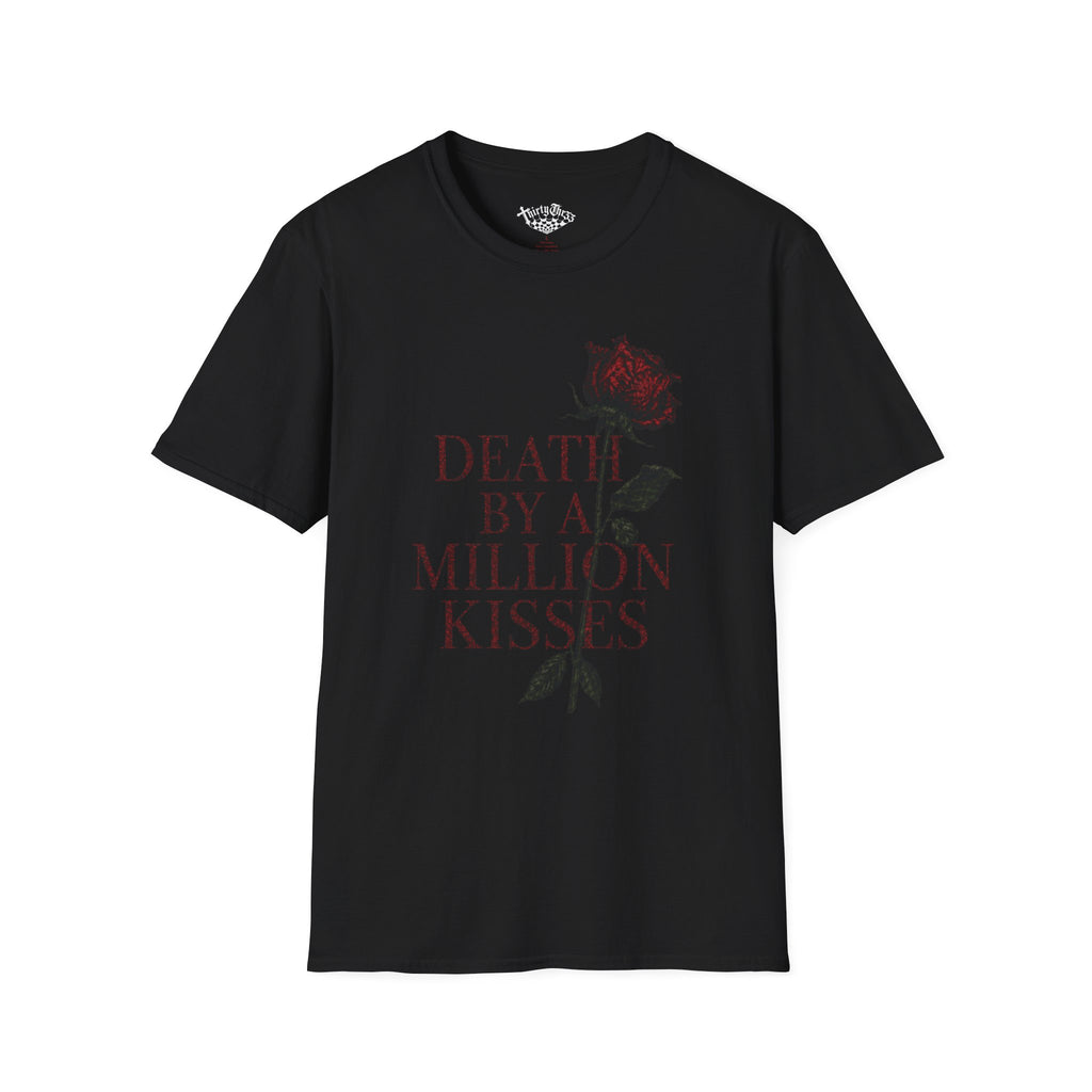 Death By A Million Kisses (Black) T-Shirt — ThirtyThr33