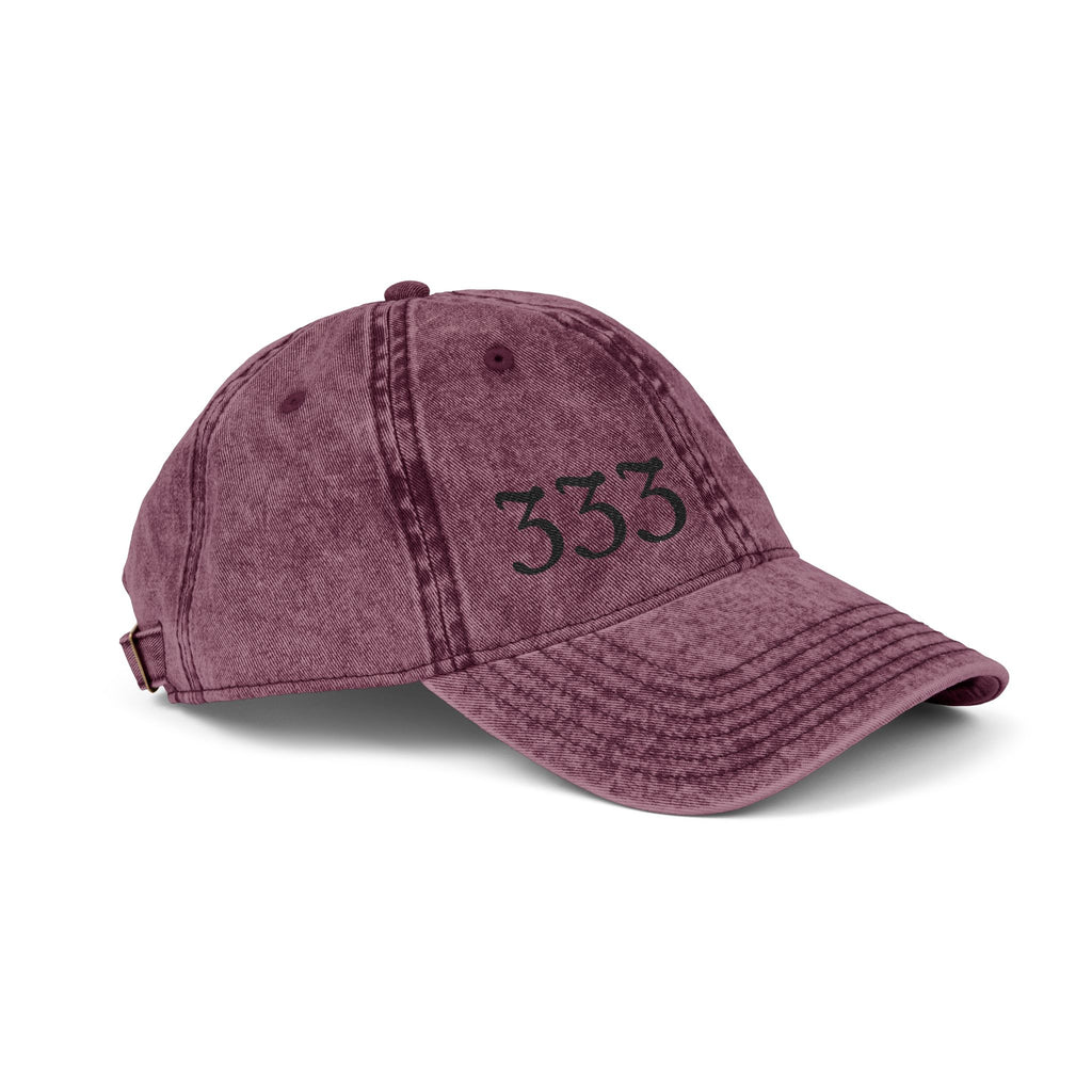 Embroidered '333' Vintage Washed Cap- ThirtyThr33