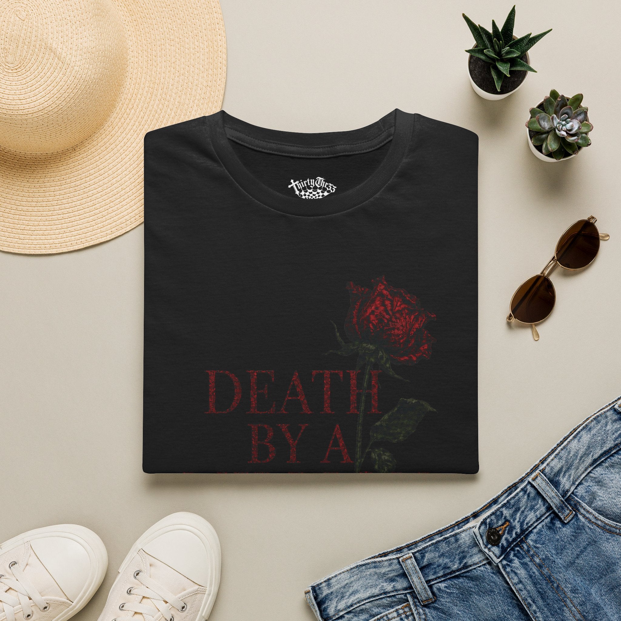 Death By A Million Kisses (Black) T-Shirt — ThirtyThr33