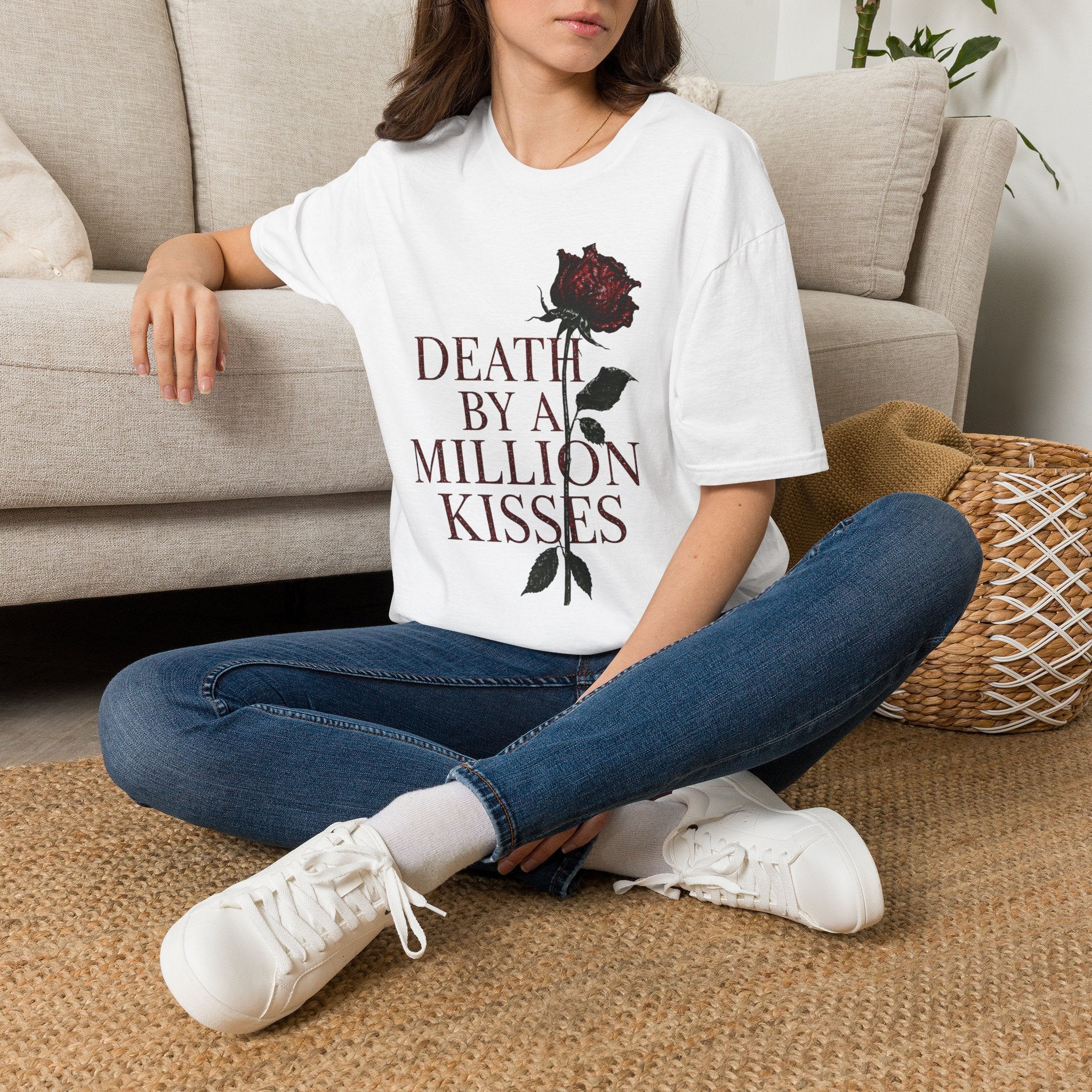 Death By A Million Kisses (White) T-Shirt —ThirtyThr33