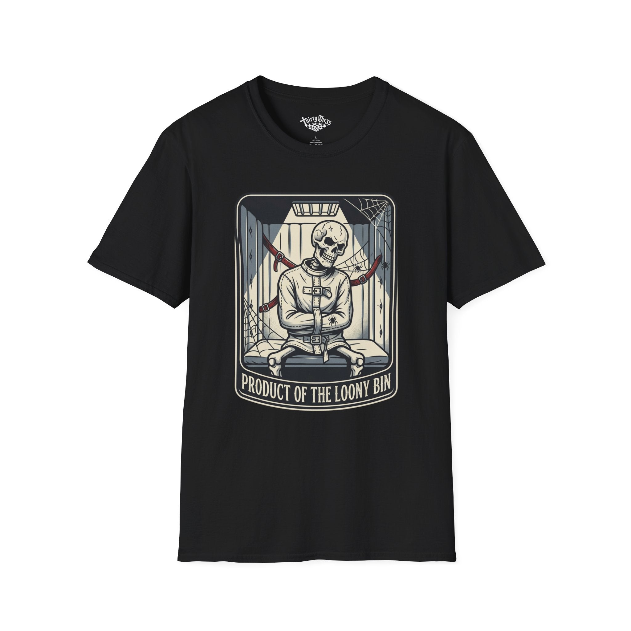 "Product of the Loony Bin" Calavera T-shirt - ThirtyThr33